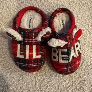 Baby Dearfoams Red Plaid Slippers